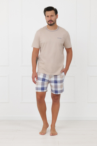 Pigiama uomo Juno Italian Fashion 100% cotone manica corta shorts