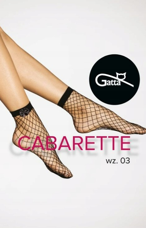 568 Calze da donna Cabarette 03 Gatta nero - cabaret con abbellimento