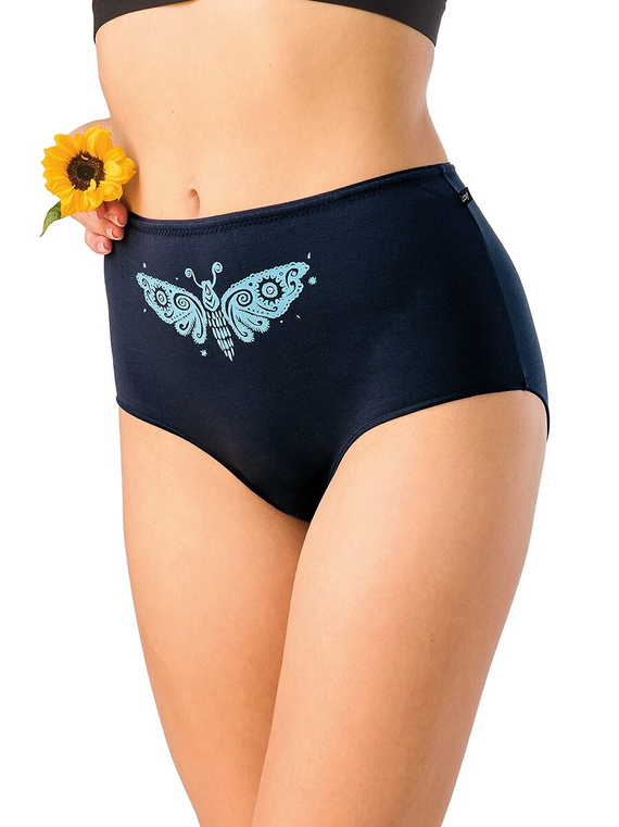 Slip da donna KEY LPC 635 B26 midi 2 pezzi in cotone nero e rosso