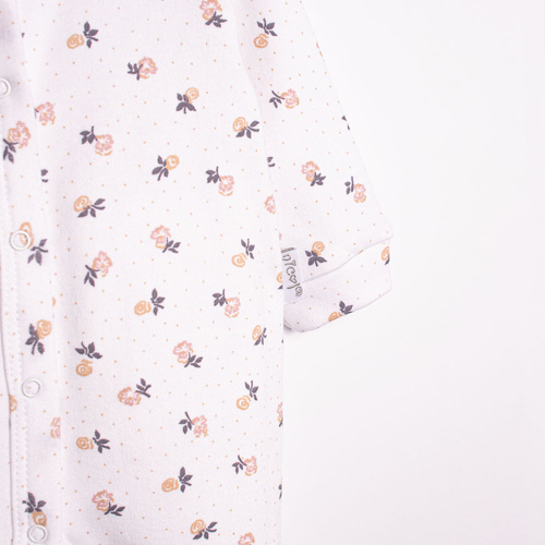 220032 Pagliaccetto neonato Nicol 100% cotone manica lunga con delicata stampa floreale