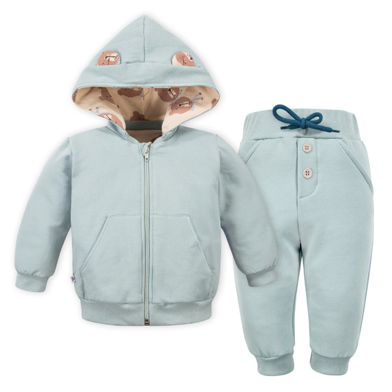 Set tuta da ginnastica Beary Cool Eevi - salvia, top e pantaloni con risvolto