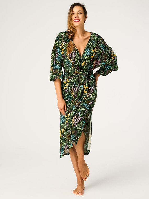 Key LGL 574 Verde – Vestaglia donna 95% viscosa con stampa