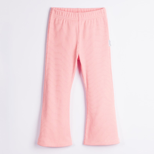 Nicol Tosia 225211 Pantaloni a zampa per bambina in cotone a coste color salmone