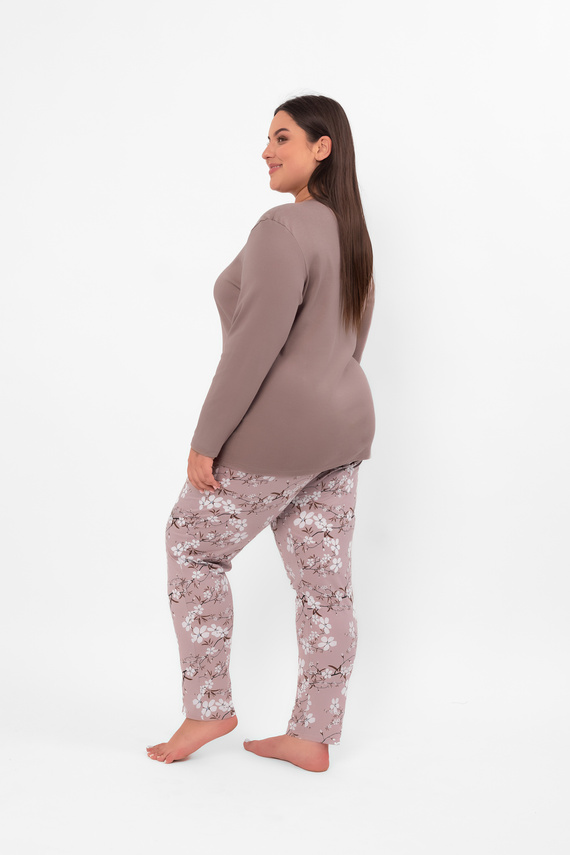 Pigiama da donna Kimuri - manica lunga, pantaloni lunghi, cotone Moda italiana