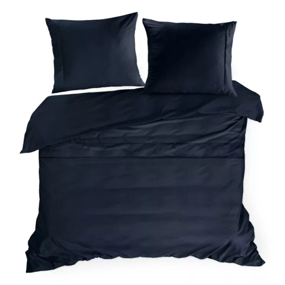 1F Elegante biancheria da letto in raso Eva Minge Eurofirany blu navy | macrosatin 100% cotone