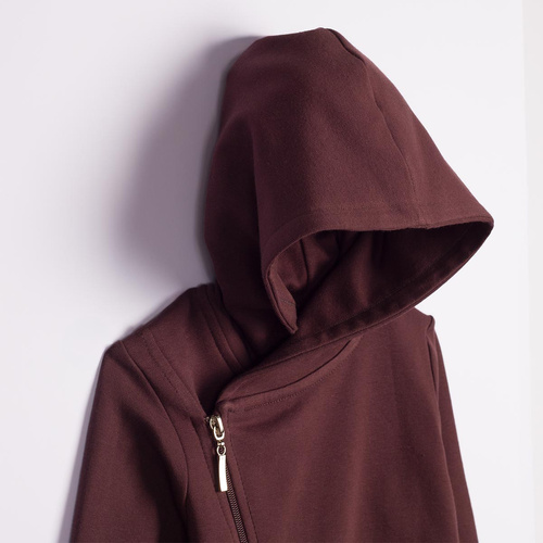 227276 Nicol BENEK Felpa con cappuccio da bambino marrone scuro con zip
