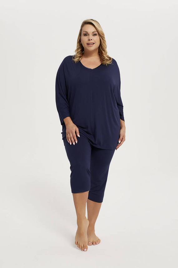 Pigiama da donna Song Maniche a 3/4, pantaloni a 3/4 Moda italiana - blu navy