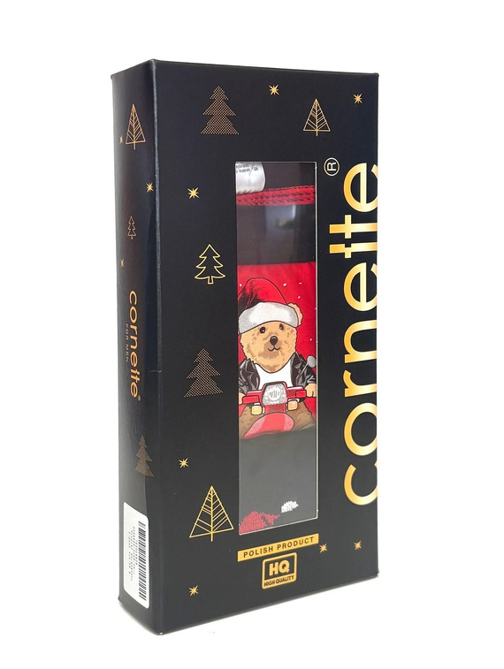 Cornette Gift 914/08 completo uomo natalizio boxer e calzini rosso-nero