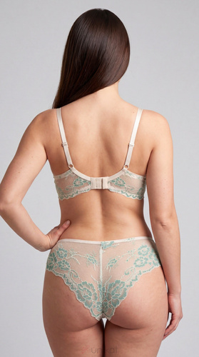 Reggiseno soft Unikat Eloise beige-verde in pizzo con ferretto