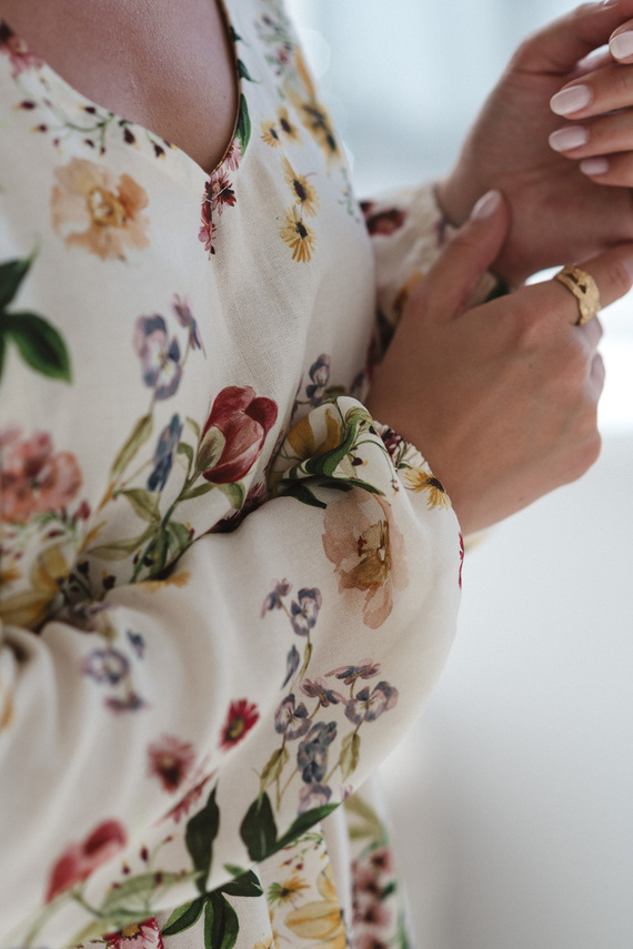 Lovely Dress Midi Milk&Love - Vestito per la maternità e l'allattamento in lino, dal taglio elegante e con cerniere per l'allattamento