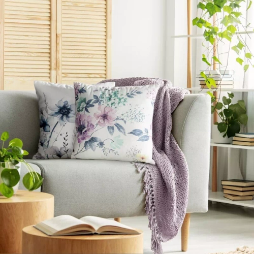 Fodera cuscino 45x45 Mink 32 Eurofirany velluto fiori