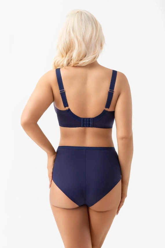 Gorsenia F024 Desire Slip Donna Blu Scuro con Pizzo e Microfibra