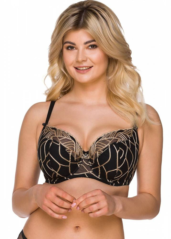 2214 Reggiseno imbottito Lupoline - nero e oro