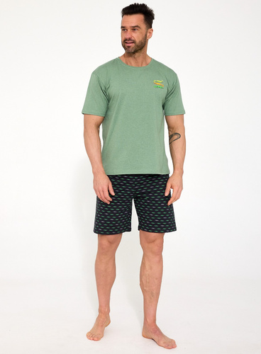 326/202 Pigiama Cornette Crocodiles 2 Uomo - Cotone | Manica corta + Pantaloncini | Sonno confortevole | Stampa alla moda