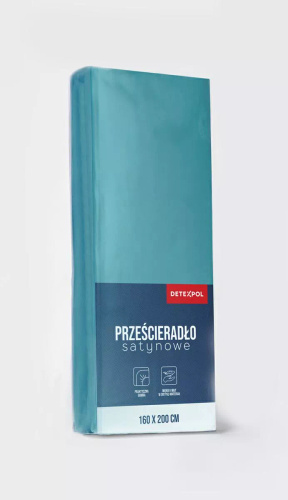 Lenzuolo con angoli in microsatin Poly Detexpol liscio e pratico turquoise