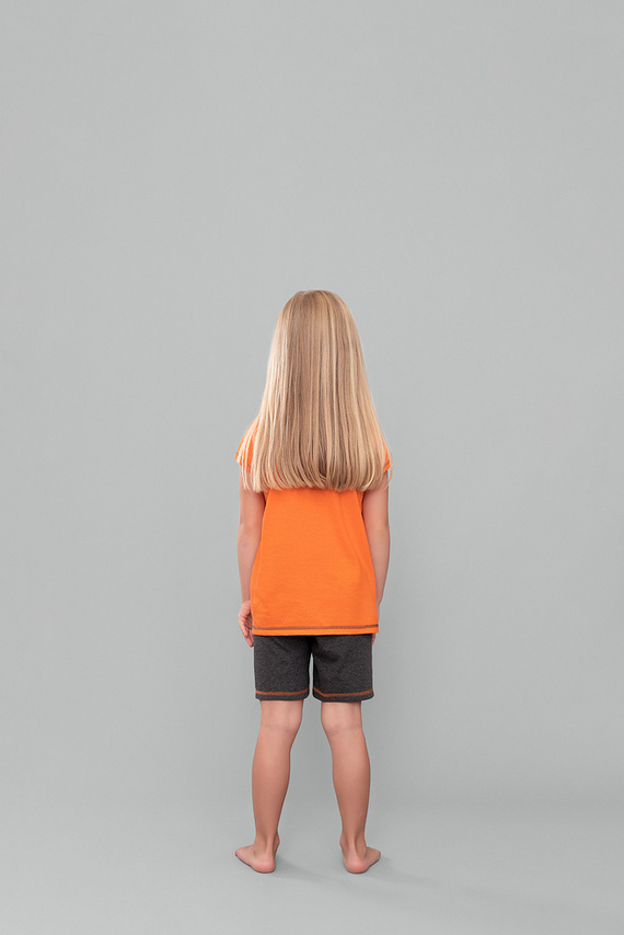 Pigiama da bambina bionda Italian Fashion - arancione/melange scuro