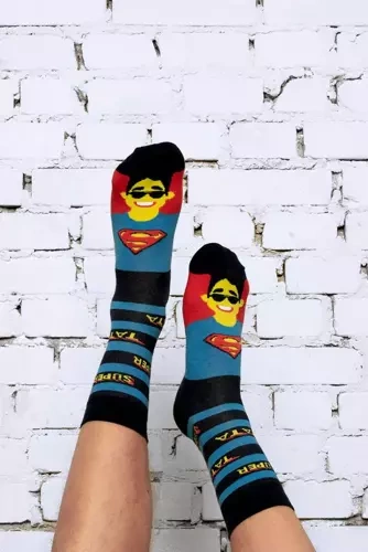 M41D Super Dad Calzini lunghi Moda Italiana - blu navy/colori