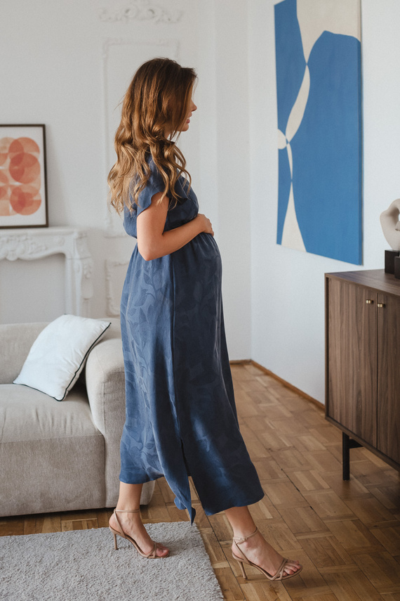 Milk & Love Lovely Dress Long abito premaman e per allattamento blu navy