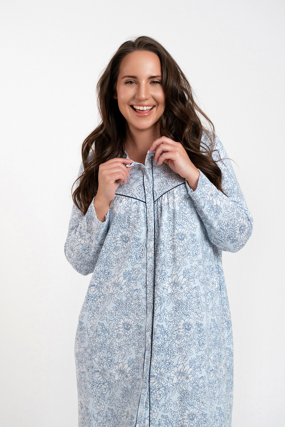 Camicia da notte sbottonata Talita Moda italiana - stampa blu