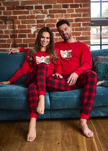 671/421 Pigiama donna Winter Cornette - Natale, rosso, cotone, manica lunga