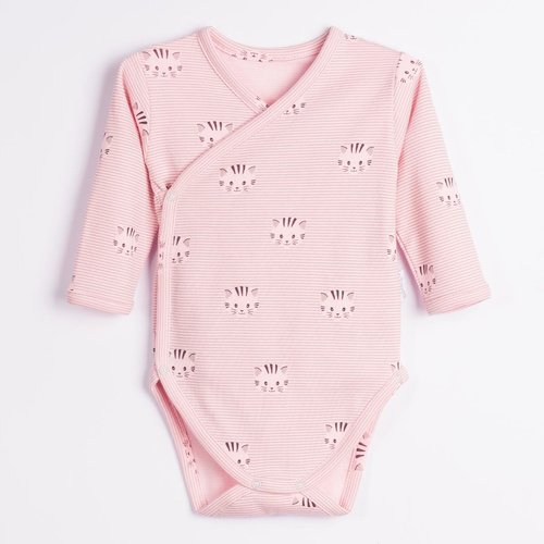 Body a portafoglio Nicol Tosia 225098 Cotone Rosa con Gattini Manica Lunga