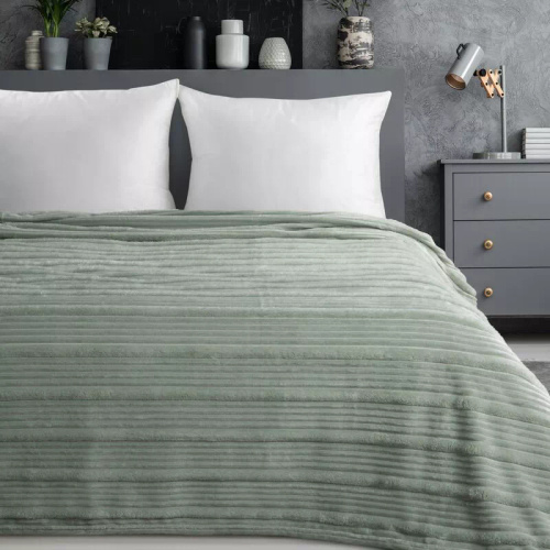 Coperta copriletto Nina 220x200 flanella 3D morbida Eurofirany 300 GSM salvia
