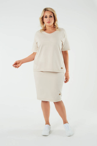 Gonna midi da donna Stella Moda italiana - beige