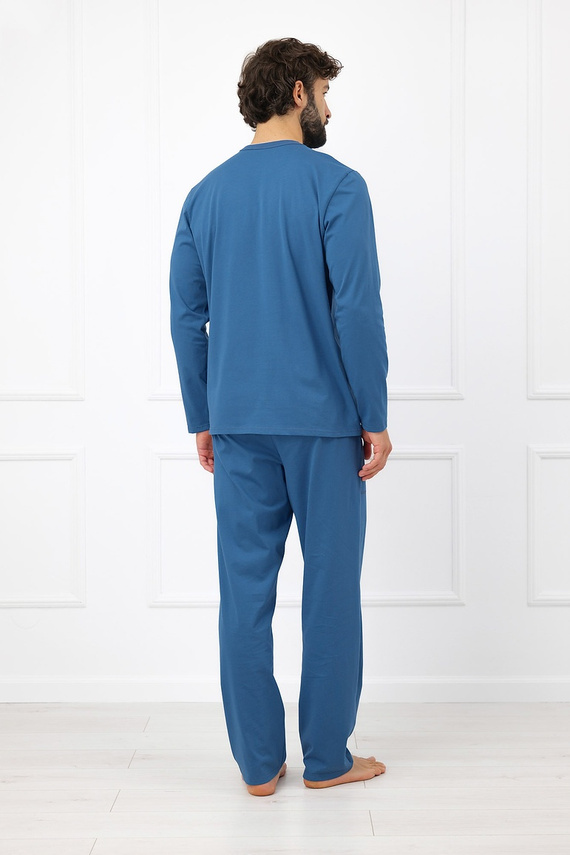Pigiama uomo Gordo - cotone classico, polo e pantaloni con tasche Italian Fashion - melange