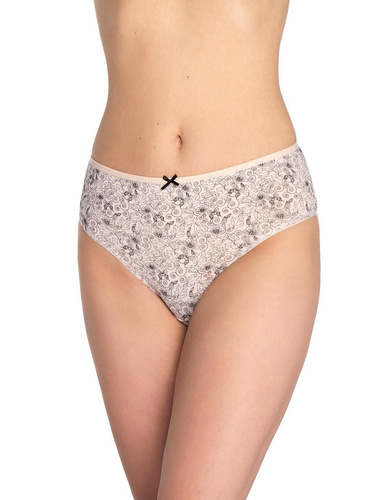 L-122BI-60 Mutandine Lama da donna 3 pezzi, cotone, taglio classico nero rosa