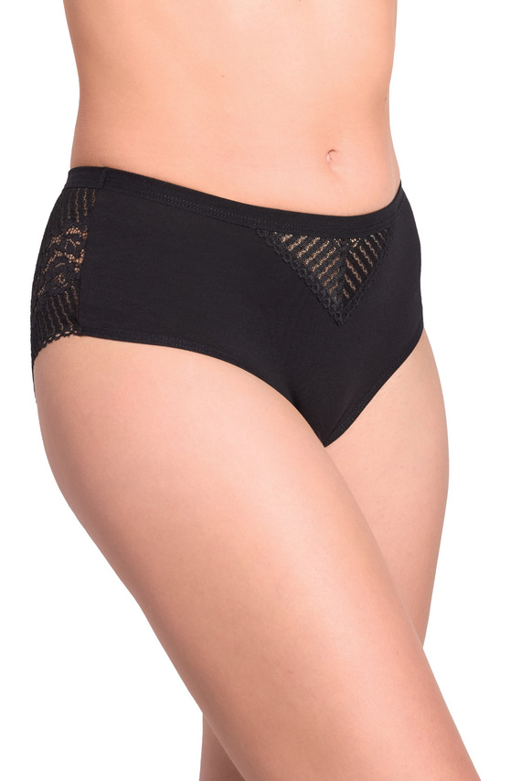 Gabidar 210 Slip Donna Neri in Cotone con Pizzo e Fiocco Decorativo