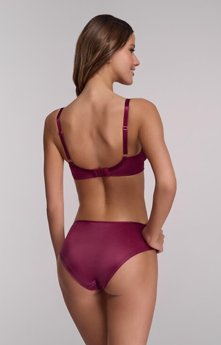 1396/1 Mutandine da donna Ava Chianti - maroon, pizzo e tulle, taglio pieno Descrizione breve:
