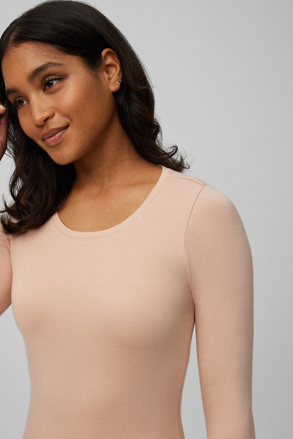 T-shirt termica da donna Ysabel Mora 70017 nude - morbida, traspirante, ipoallergenica, a maniche lunghe