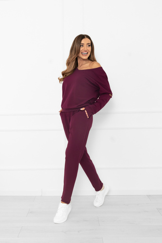 Karina Set tuta donna Moda italiana bordeaux - cotone, confortevole