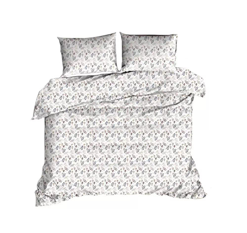 614N Biancheria da letto classica in cotone E24 Extrapościel bianco marrone foglie ramoscelli - 100% cotone, resistente, colorato, set da 2 pezzi