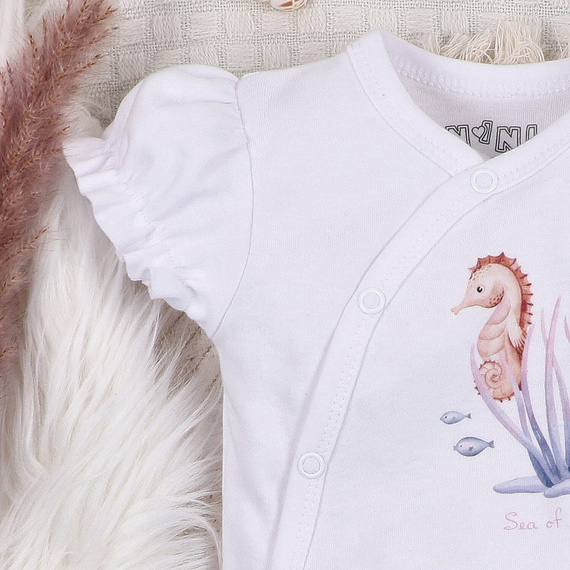 ABN-5474 Mondo sommerso Nini busta corpo bianco - cotone organico, manica corta