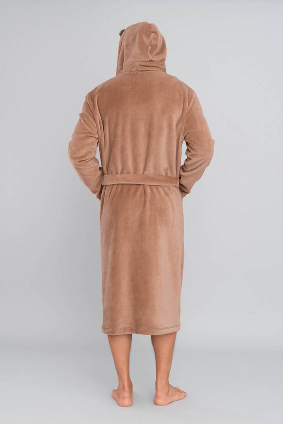 Mimas Accappatoio da uomo con cappuccio Moda italiana - cammello