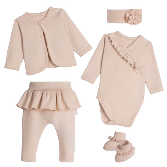 Komplet neonato Nicol 142107 5 pezzi 100% cotone beige