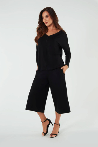 Soler Culottes donna 7/8 Moda italiana - nero
