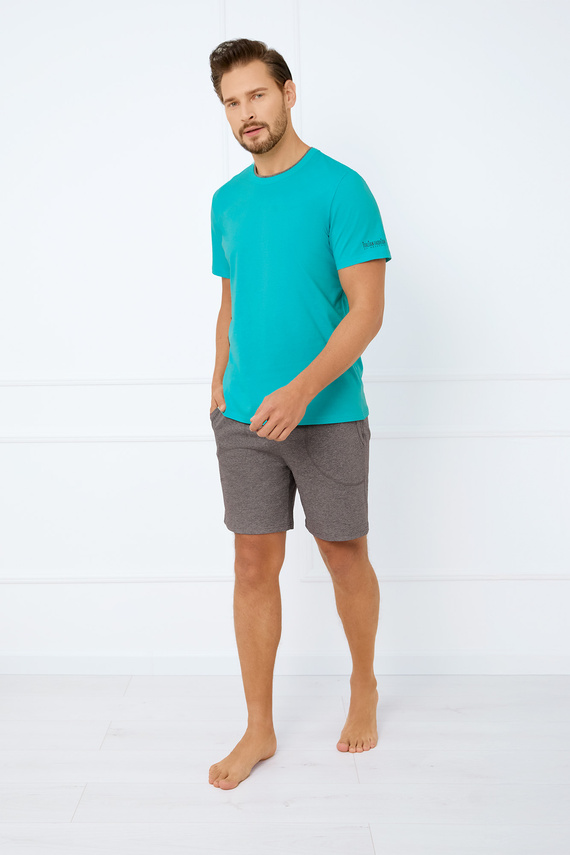 Krystian Pigiama da uomo a maniche corte, pantaloncini Moda italiana - turchese