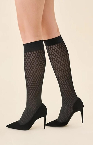 606 Glam Socks 40 den Gabriella nero - motivo geometrico, morbido ed elastico