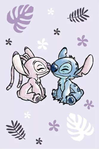 Coperta in pile per bambini Lilo e Stitch Jerry Fabrics | Microfibra, morbida e leggera