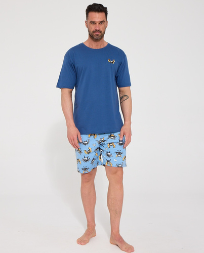 Pigiama Uomo Cornette 326/326 Pumpkin Club 2 100% Cotone Pantaloncini Corti