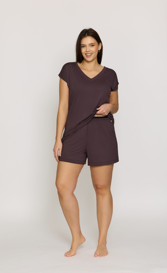 Shorts pigiama Mefemi Mila PDI1 viscosa morbidi comfort brown