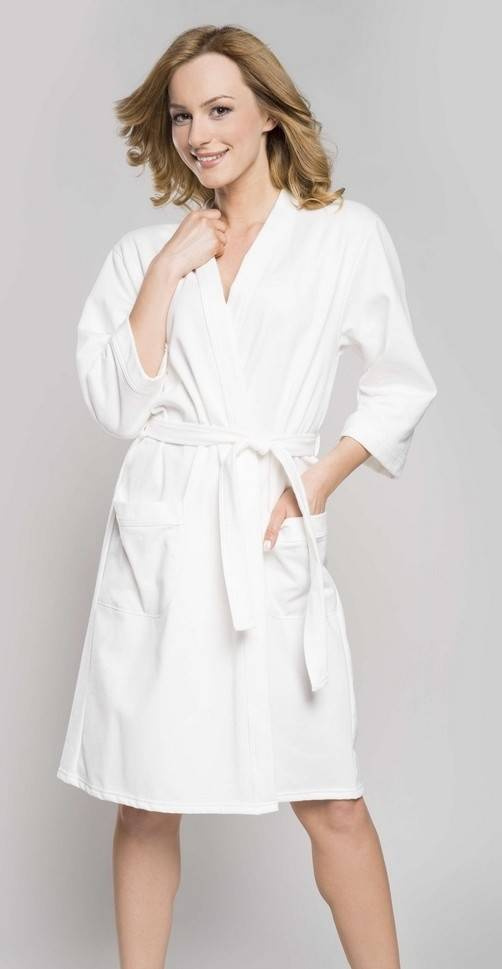 Kalia Accappatoio da donna con maniche a 3/4 Moda italiana - rosa