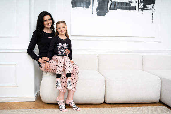 Bonilla Pigiama da donna manica lunga, pantaloni lunghi Moda italiana nero/stampa