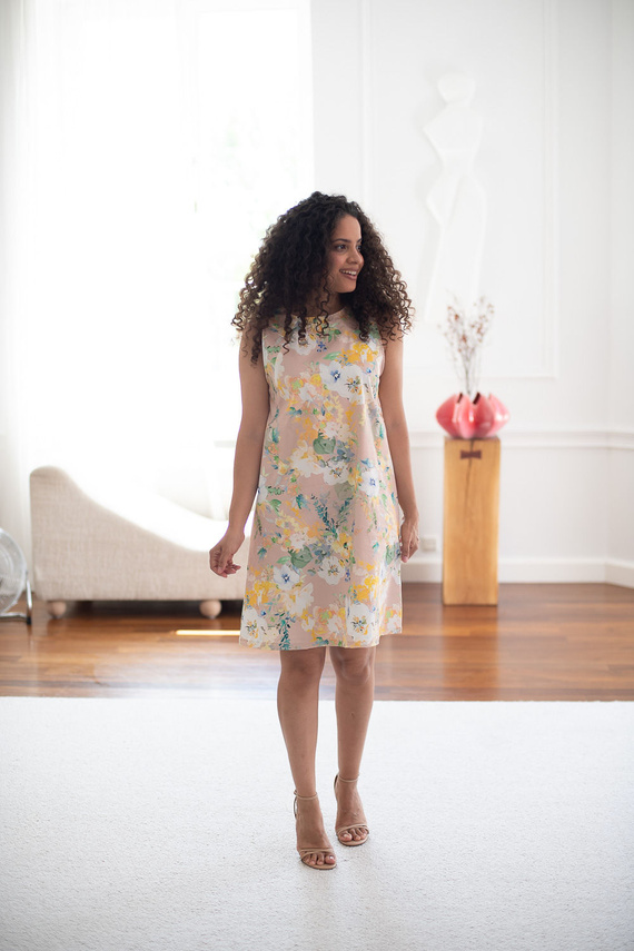 Mama MiA! Milk & Love Abito Premaman e per Allattamento in Cotone beige con fiori