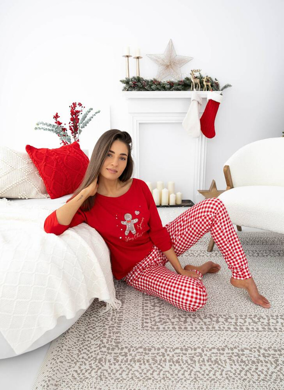 Pigiama da donna Sensis Christmas Cookie - rosso