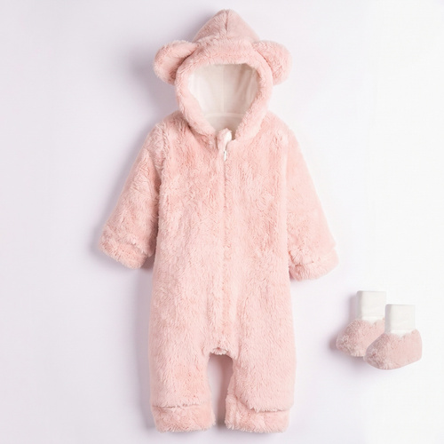 226271 Nicol HANIA Tuta orsetto + scarpine primi passi rosa cipria