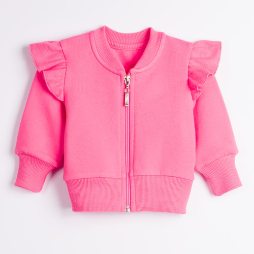 Nicol Tosia 225273 Felpa bomber rosa bambina con volant