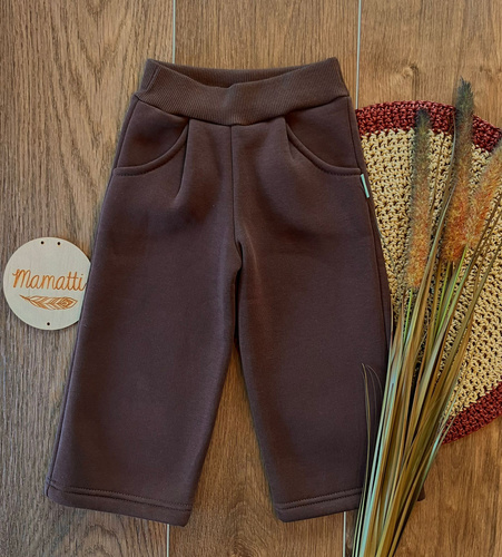 Pantaloni da tuta per bambini Mamatti HH118 - cioccolato, cotone